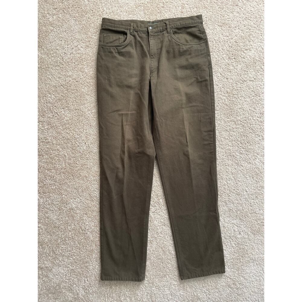 Henry Cottons Brown Pants Size 38x36 100% Cotton Flat Front Chino Men Vintage